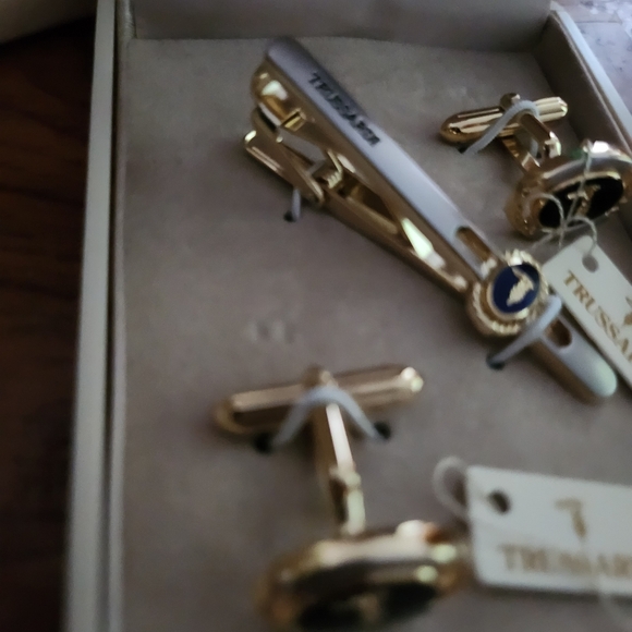 Trussadi Set Vintage tie clip-on and cufflinks Made in Italy - Picture 5 of 8